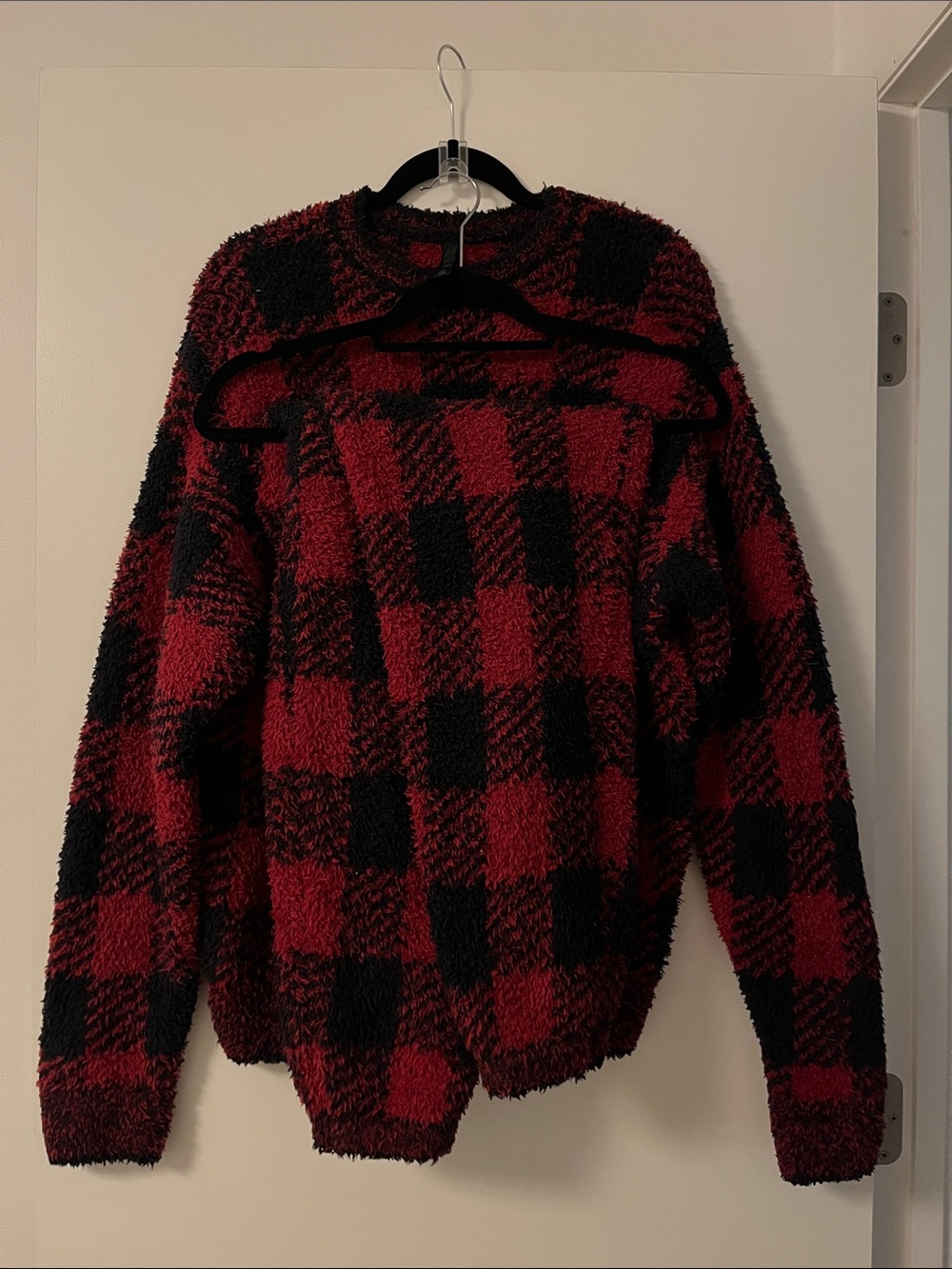 SKIMS Red & Black Buffalo Plaid Holiday Pajama Set